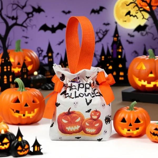 Halloween Canvas Pumpkin Tote Bag Candy Trick or Treat Prop - Halloween Canvas Pumpkin Tote Bag Candy Trick or Treat Prop - Image 3 of 4