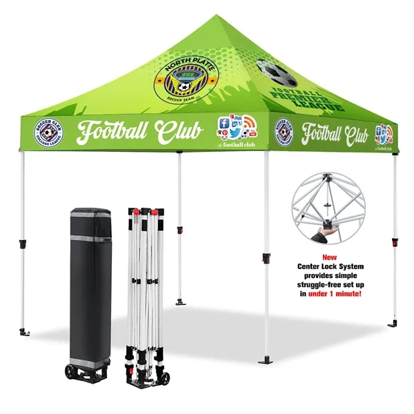 10' x 10' Heavy Duty Pop Up Tent w/ Dye Sublimation Canopy - 10' x 10' Heavy Duty Pop Up Tent w/ Dye Sublimation Canopy - Image 0 of 4