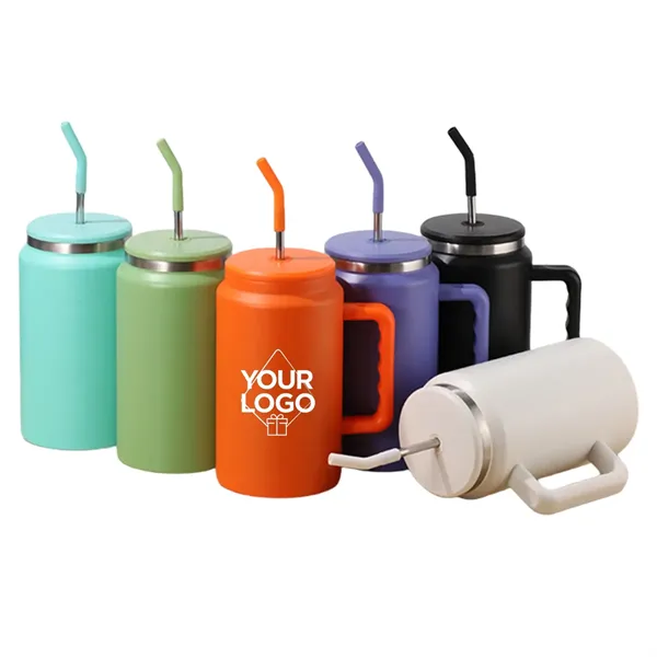 50oz Insulated Tumbler with Straw and Handle - 50oz Insulated Tumbler with Straw and Handle - Image 0 of 8