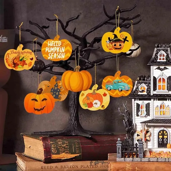 Halloween Wooden Hanging Ornaments - Halloween Wooden Hanging Ornaments - Image 2 of 4