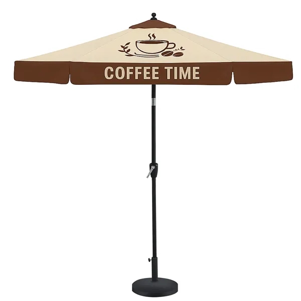 7.5' Black Aluminum Market Umbrella w/ Crank & Auto - 7.5' Black Aluminum Market Umbrella w/ Crank & Auto - Image 0 of 4