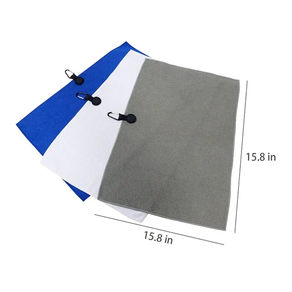 Microfiber Golf Cleaning Towels with Carabiner Clip - Microfiber Golf Cleaning Towels with Carabiner Clip - Image 1 of 7