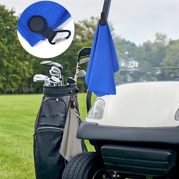 Microfiber Golf Cleaning Towels with Carabiner Clip - Microfiber Golf Cleaning Towels with Carabiner Clip - Image 3 of 7