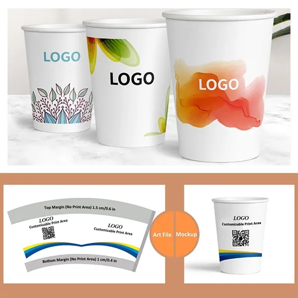 3-22 oz Custom Disposable Paper Cups for Hot & Cold Drinks - 3-22 oz Custom Disposable Paper Cups for Hot & Cold Drinks - Image 7 of 9
