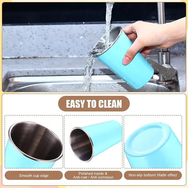 16OZ. High Quality Stainless Steel Metal Cup, Stackable Cup - 16OZ. High Quality Stainless Steel Metal Cup, Stackable Cup - Image 2 of 3