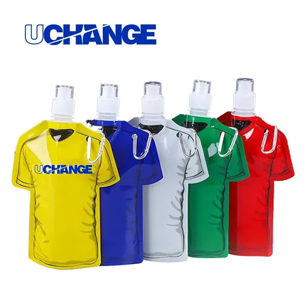 T Shirt Shaped Collapsible Water Bottle With Carabiner - T Shirt Shaped Collapsible Water Bottle With Carabiner - Image 0 of 5