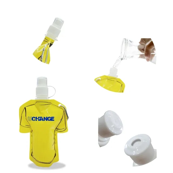 T Shirt Shaped Collapsible Water Bottle With Carabiner - T Shirt Shaped Collapsible Water Bottle With Carabiner - Image 2 of 5