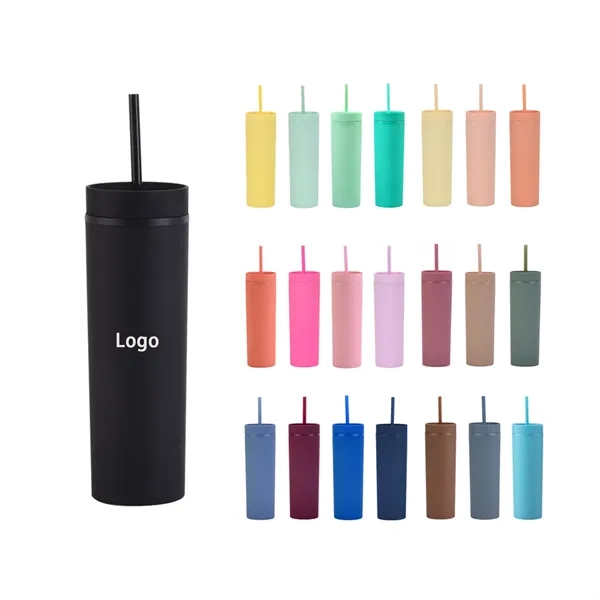 16oz Creative AS Plastic Straw Cup Portable Straw Cup - 16oz Creative AS Plastic Straw Cup Portable Straw Cup - Image 0 of 3