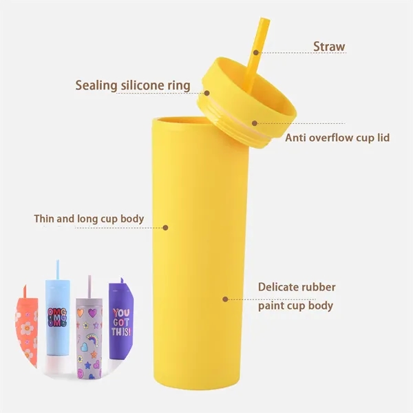 16oz Creative AS Plastic Straw Cup Portable Straw Cup - 16oz Creative AS Plastic Straw Cup Portable Straw Cup - Image 1 of 3