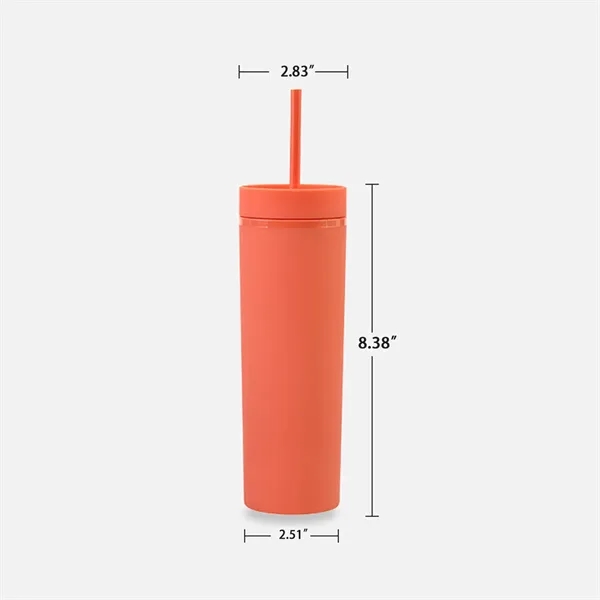 16oz Creative AS Plastic Straw Cup Portable Straw Cup - 16oz Creative AS Plastic Straw Cup Portable Straw Cup - Image 2 of 3