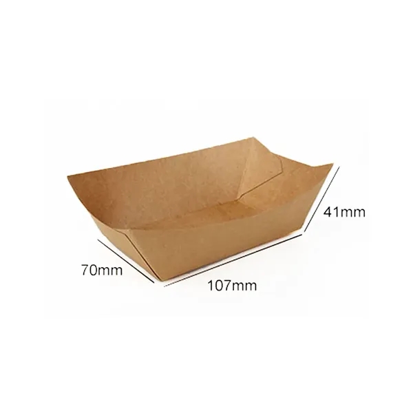 Disposable Kraft Paper Food Boat Serving Tray Snack Boxes - Disposable Kraft Paper Food Boat Serving Tray Snack Boxes - Image 1 of 5