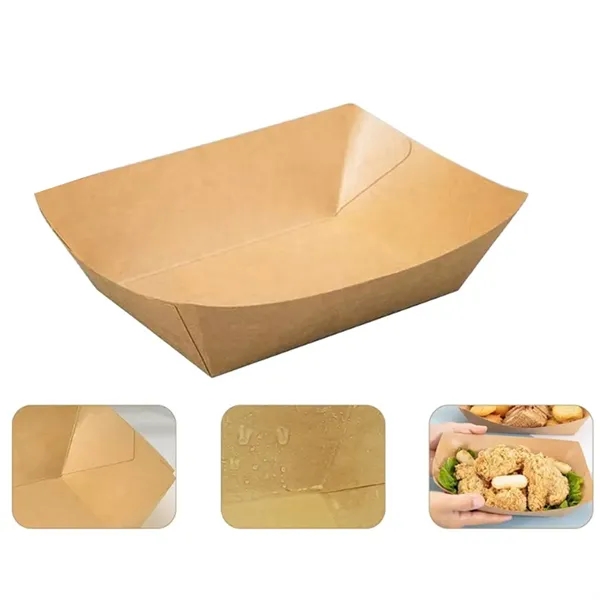 Disposable Kraft Paper Food Boat Serving Tray Snack Boxes - Disposable Kraft Paper Food Boat Serving Tray Snack Boxes - Image 2 of 5