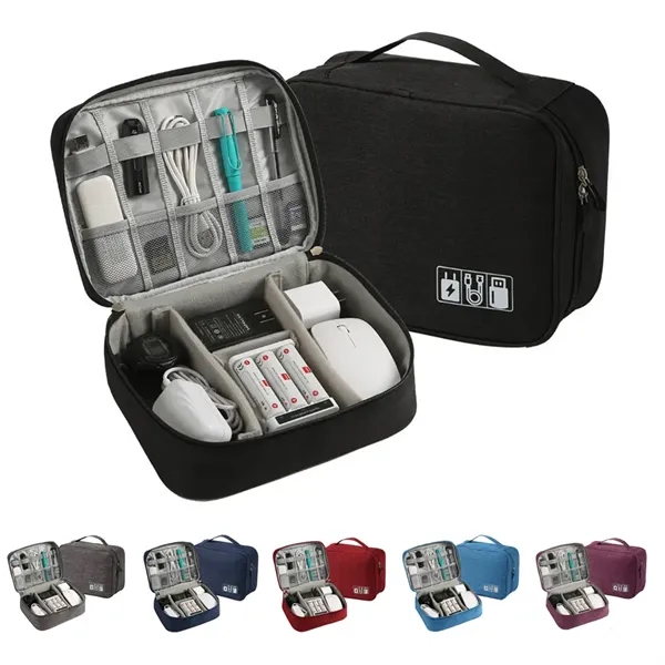 Oxford Cloth Electronics Organizer Bag With Multi Pockets - Oxford Cloth Electronics Organizer Bag With Multi Pockets - Image 0 of 3