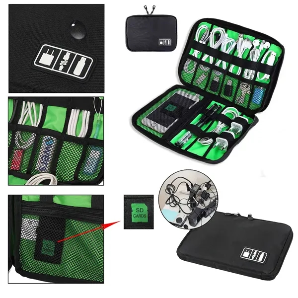 Travel Polyester Electronics Organizer Bag With Multi Pocket - Travel Polyester Electronics Organizer Bag With Multi Pocket - Image 2 of 2