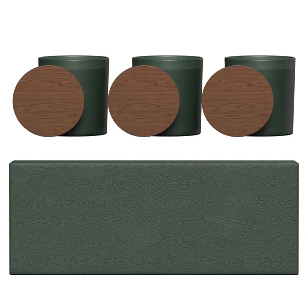 VISTA   GLASS CANDLE 3-PACK WITH ACACIA WOOD LIDS - VISTA   GLASS CANDLE 3-PACK WITH ACACIA WOOD LIDS - Image 6 of 16
