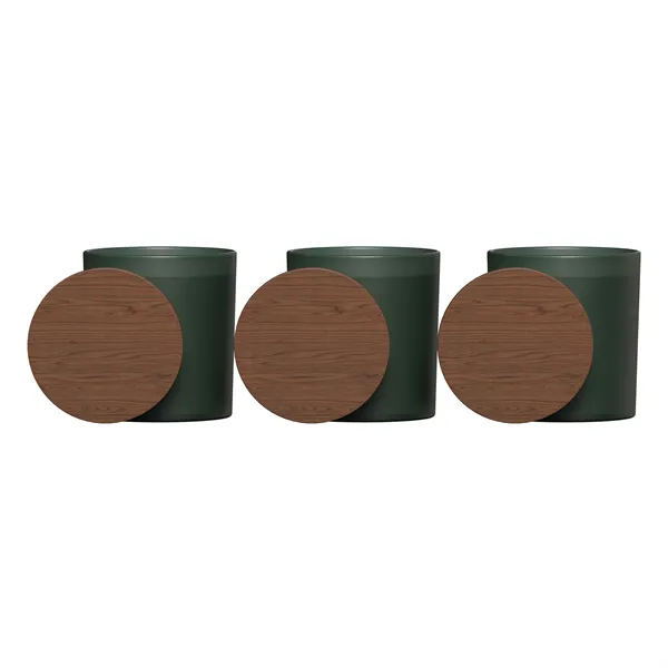 VISTA   GLASS CANDLE 3-PACK WITH ACACIA WOOD LIDS - VISTA   GLASS CANDLE 3-PACK WITH ACACIA WOOD LIDS - Image 14 of 16