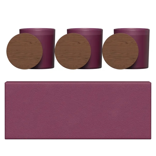 VISTA   GLASS CANDLE 3-PACK WITH ACACIA WOOD LIDS - VISTA   GLASS CANDLE 3-PACK WITH ACACIA WOOD LIDS - Image 8 of 16