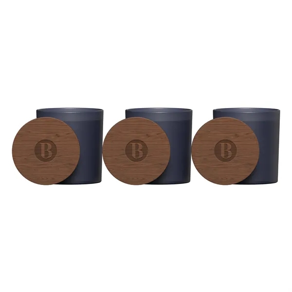 VISTA   GLASS CANDLE 3-PACK WITH ACACIA WOOD LIDS - VISTA   GLASS CANDLE 3-PACK WITH ACACIA WOOD LIDS - Image 9 of 16