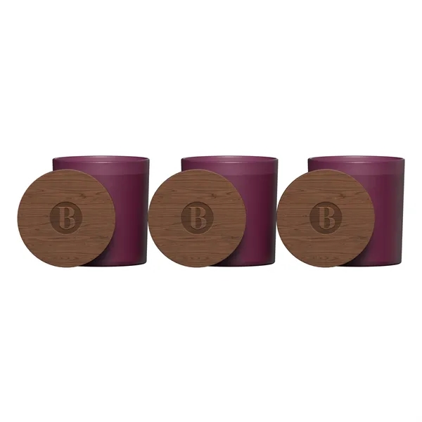 VISTA   GLASS CANDLE 3-PACK WITH ACACIA WOOD LIDS - VISTA   GLASS CANDLE 3-PACK WITH ACACIA WOOD LIDS - Image 12 of 16