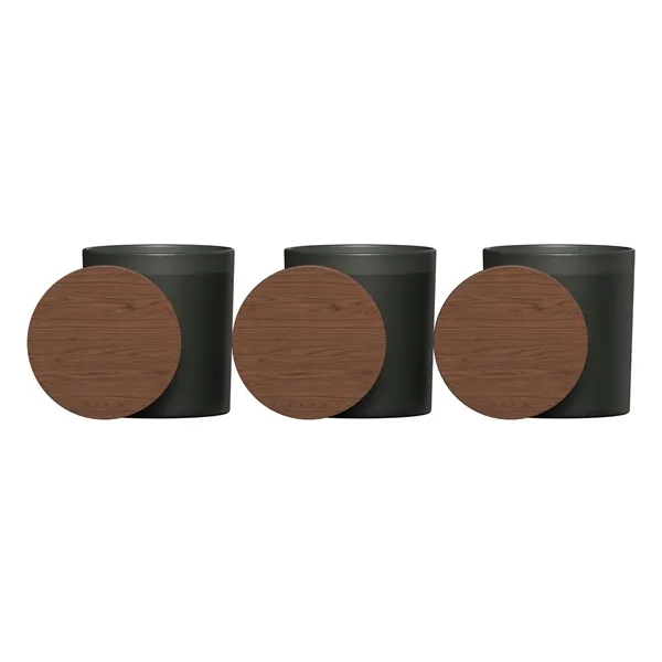VISTA   GLASS CANDLE 3-PACK WITH ACACIA WOOD LIDS - VISTA   GLASS CANDLE 3-PACK WITH ACACIA WOOD LIDS - Image 15 of 16