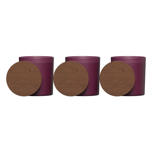 VISTA   GLASS CANDLE 3-PACK WITH ACACIA WOOD LIDS - VISTA   GLASS CANDLE 3-PACK WITH ACACIA WOOD LIDS - Image 16 of 16