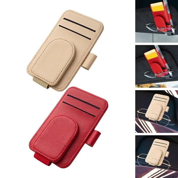 Leather Sunglasses Holder Auto Visor Accessories for Car - Leather Sunglasses Holder Auto Visor Accessories for Car - Image 1 of 3