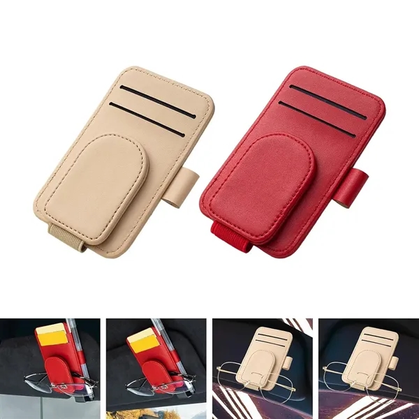 Leather Sunglasses Holder Auto Visor Accessories for Car - Leather Sunglasses Holder Auto Visor Accessories for Car - Image 3 of 3