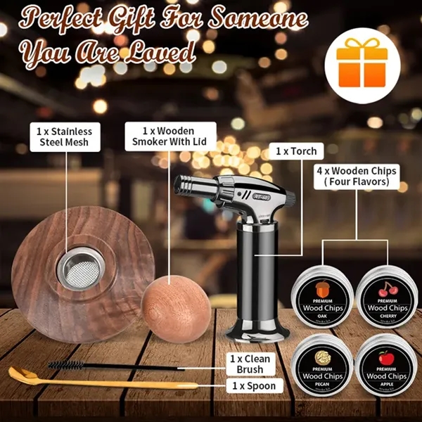 Whiskey Smoker Kit - Cocktail Smoking Set with Butane Torch - Whiskey Smoker Kit - Cocktail Smoking Set with Butane Torch - Image 2 of 3