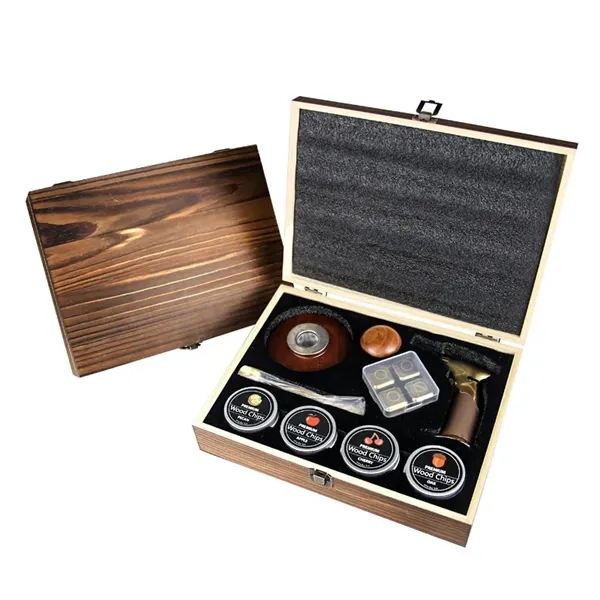 18pcs Whiskey Smoker Kit with Wooden Box Gift Set - 18pcs Whiskey Smoker Kit with Wooden Box Gift Set - Image 0 of 3