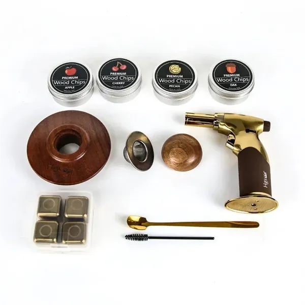 18pcs Whiskey Smoker Kit with Wooden Box Gift Set - 18pcs Whiskey Smoker Kit with Wooden Box Gift Set - Image 3 of 3