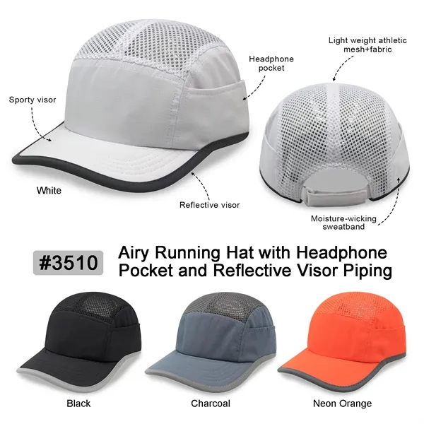 Airy Running Hat w/ Headphone Pocket - Airy Running Hat w/ Headphone Pocket - Image 0 of 10