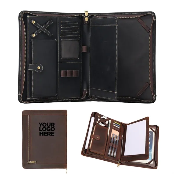 A4 Genuine Leather Folder Organizer - A4 Genuine Leather Folder Organizer - Image 0 of 5