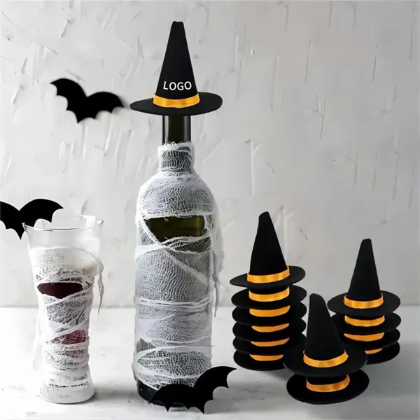 Halloween Wine Bottle Decoration Mini Felt Hats - Halloween Wine Bottle Decoration Mini Felt Hats - Image 0 of 2