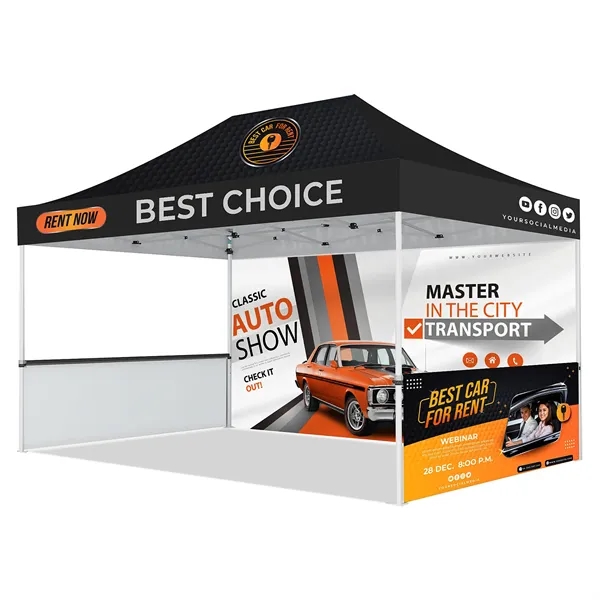 10' X 15' Custom Pop Up Tent Kit, Full Wall & 2 Half Walls - 10' X 15' Custom Pop Up Tent Kit, Full Wall & 2 Half Walls - Image 1 of 1