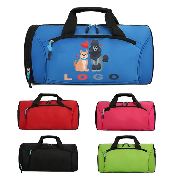 Full Color Sports Fitness Tote Bag With Shoe Compartment - Full Color Sports Fitness Tote Bag With Shoe Compartment - Image 0 of 7