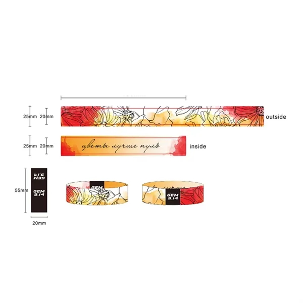 Sublimated Event Wristband With Custom Woven Label - Sublimated Event Wristband With Custom Woven Label - Image 1 of 1