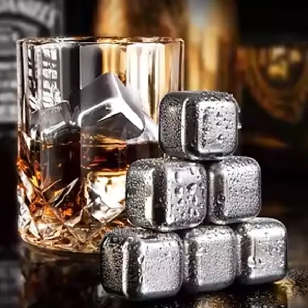 Whiskey Chilling Stone Gift Set w/ Glasses & Marble Coasters - Whiskey Chilling Stone Gift Set w/ Glasses & Marble Coasters - Image 3 of 4