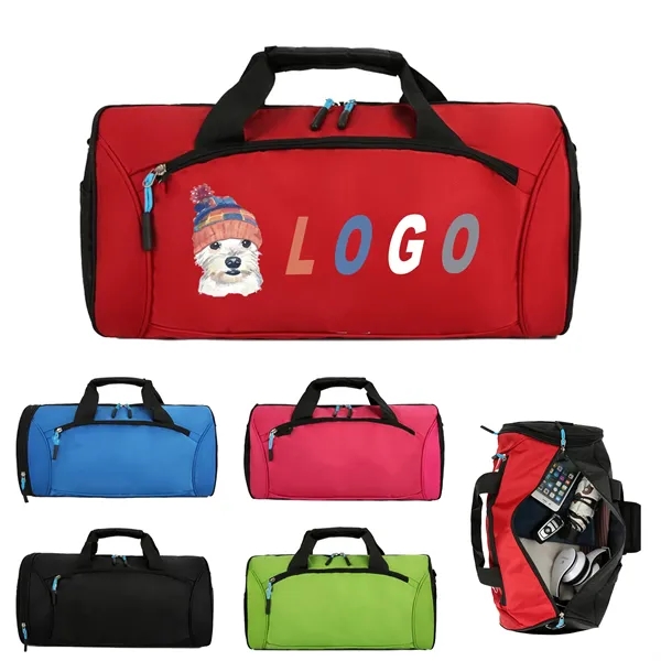 Full Color Sports Fitness Tote Bag With Shoe Compartment - Full Color Sports Fitness Tote Bag With Shoe Compartment - Image 0 of 7