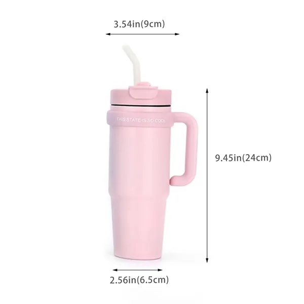 30 Oz Insulated Drinkware with Straw Durable Tumbler Cup - 30 Oz Insulated Drinkware with Straw Durable Tumbler Cup - Image 1 of 5