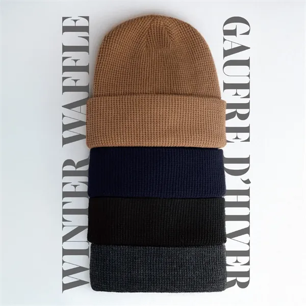 Acrylic Waffle Knit Cuff Toque - Acrylic Waffle Knit Cuff Toque - Image 6 of 7