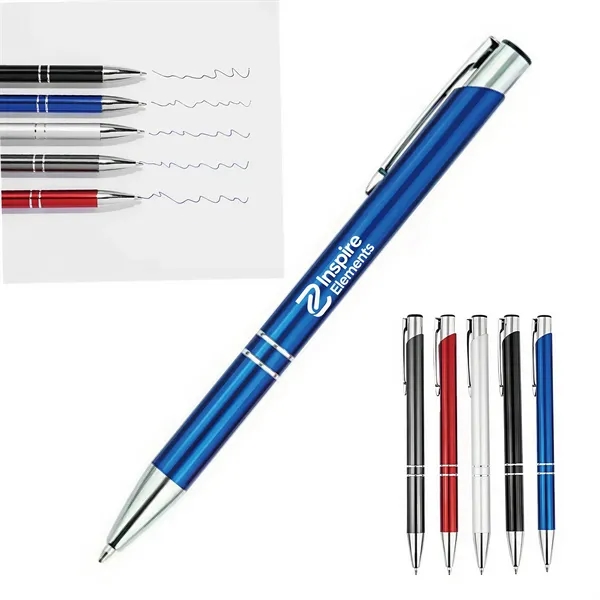 Promotional Metallic Ballpoint Pen Branded Writing Tool - Promotional Metallic Ballpoint Pen Branded Writing Tool - Image 0 of 7