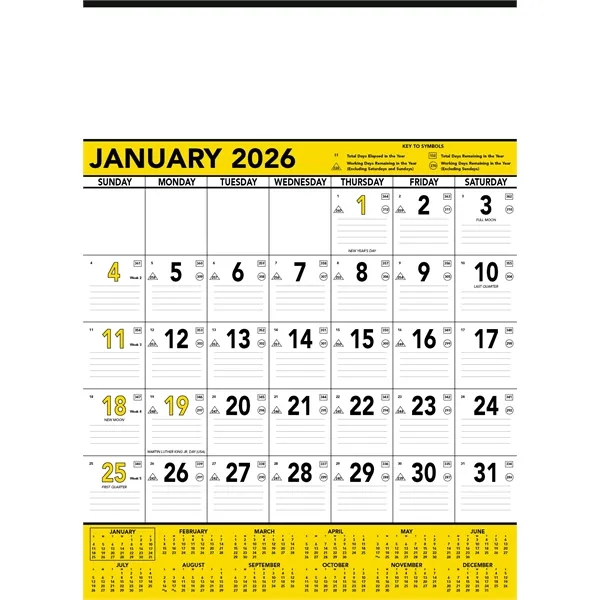 Triumph® Calendars Yellow & Black Contractor Memo Calendar - Triumph® Calendars Yellow & Black Contractor Memo Calendar - Image 4 of 9