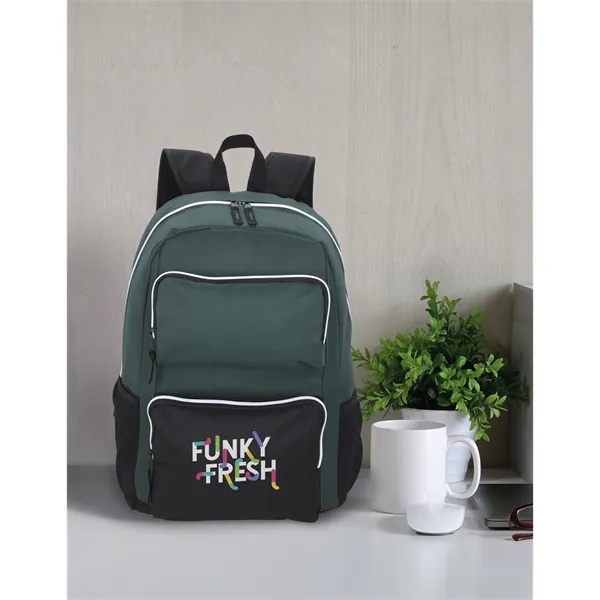 RPET Double-Pocket Computer Backpack - RPET Double-Pocket Computer Backpack - Image 3 of 9