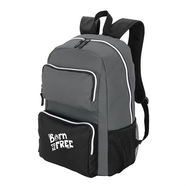 RPET Double-Pocket Computer Backpack - RPET Double-Pocket Computer Backpack - Image 5 of 9