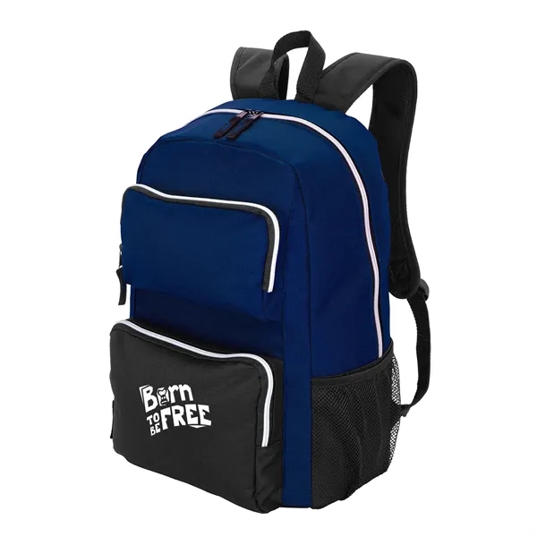 RPET Double-Pocket Computer Backpack - RPET Double-Pocket Computer Backpack - Image 7 of 9