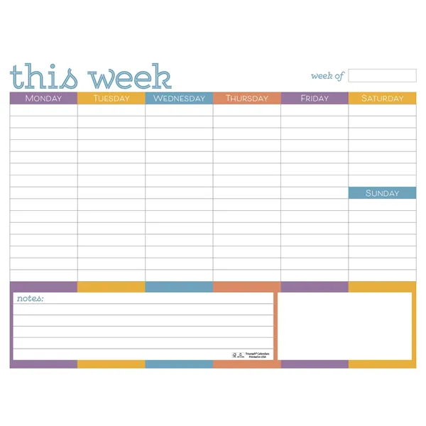 Triumph® Calendars Small Weekly Desk Pad - Colors - Triumph® Calendars Small Weekly Desk Pad - Colors - Image 2 of 2