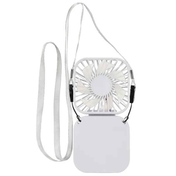Handheld Rechargeable Folding Mini USB Fan w/Lanyard - Handheld Rechargeable Folding Mini USB Fan w/Lanyard - Image 3 of 7