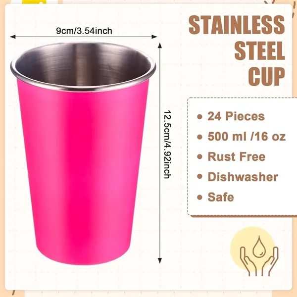 16 oz Pint Cups Stackable Tumblers Metal Drinking Glasses - 16 oz Pint Cups Stackable Tumblers Metal Drinking Glasses - Image 1 of 3