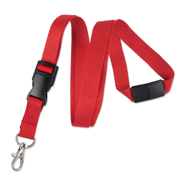 5/8" Blank Detachable Breakaway Ribbed Polyester Lanyards - 5/8" Blank Detachable Breakaway Ribbed Polyester Lanyards - Image 4 of 8