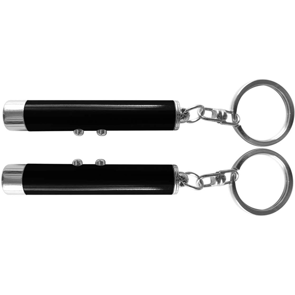 Dual function laser pointer and LED flashlight  keychain